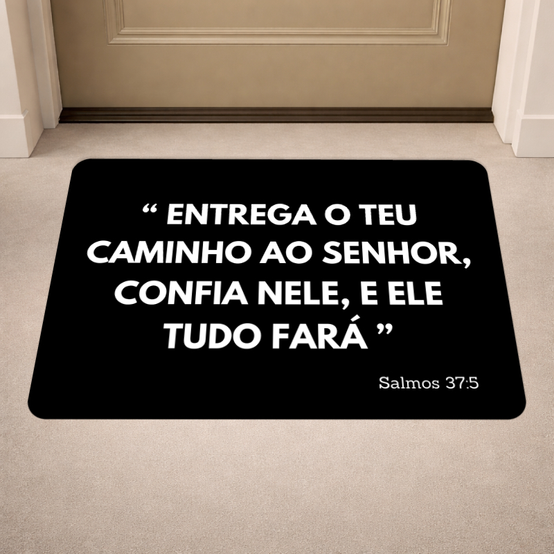 Imagem Tapete Antiderrapante Biblico, Oração, Cristão Decoração Porta ou Banheiro 40x60cm