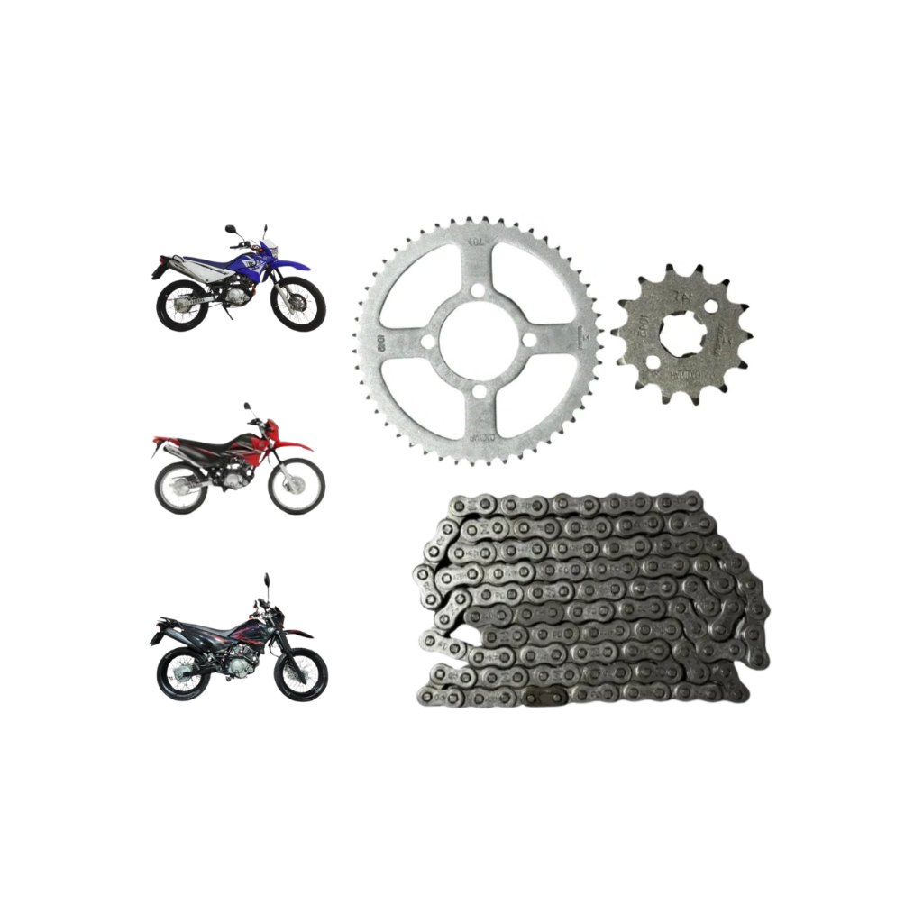 Kit Quit Relação Transmissão Tração Andamento Yamaha XTZ 125 de 2002 até 2016 em Oferta na Shopee