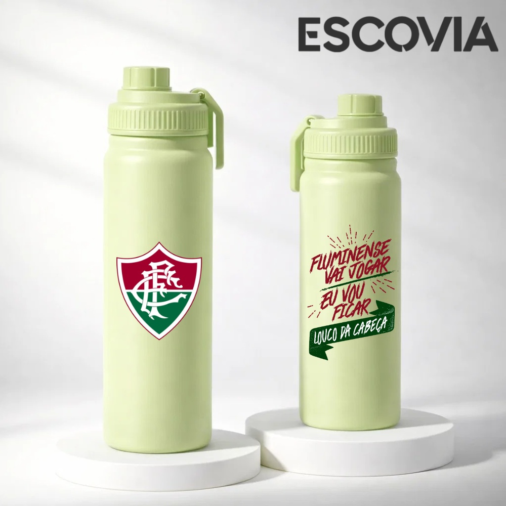 Garrafa Térmica Aço Inoxidavel Parede Dupla Time de  Futebol Fluminense com tampa e Alça 800ml em Oferta na Shopee