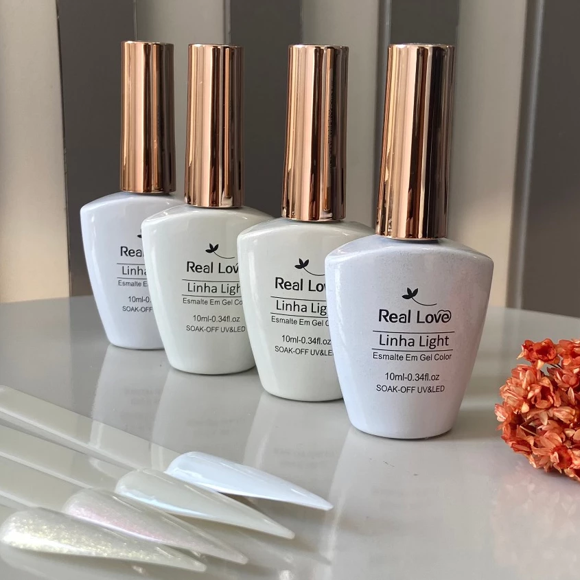 Kit Francesinha Branco + Renda Esmaltes em Gel Tons de Branco Real Love 10 ml — imagem 1
