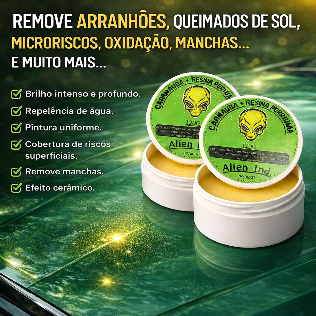 Cera Alien Automotiva - Restaura Brilho Pintura Queimada - Remove Arranhões, Oxidação e Mancha em Oferta na Shopee