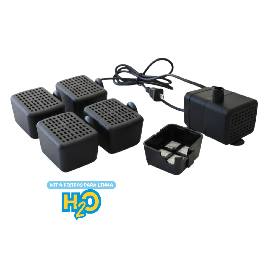 Kit 4 Filtros de Carvão Ativado - Ideal para linha de bebedouros H2O  e H2O Plus
