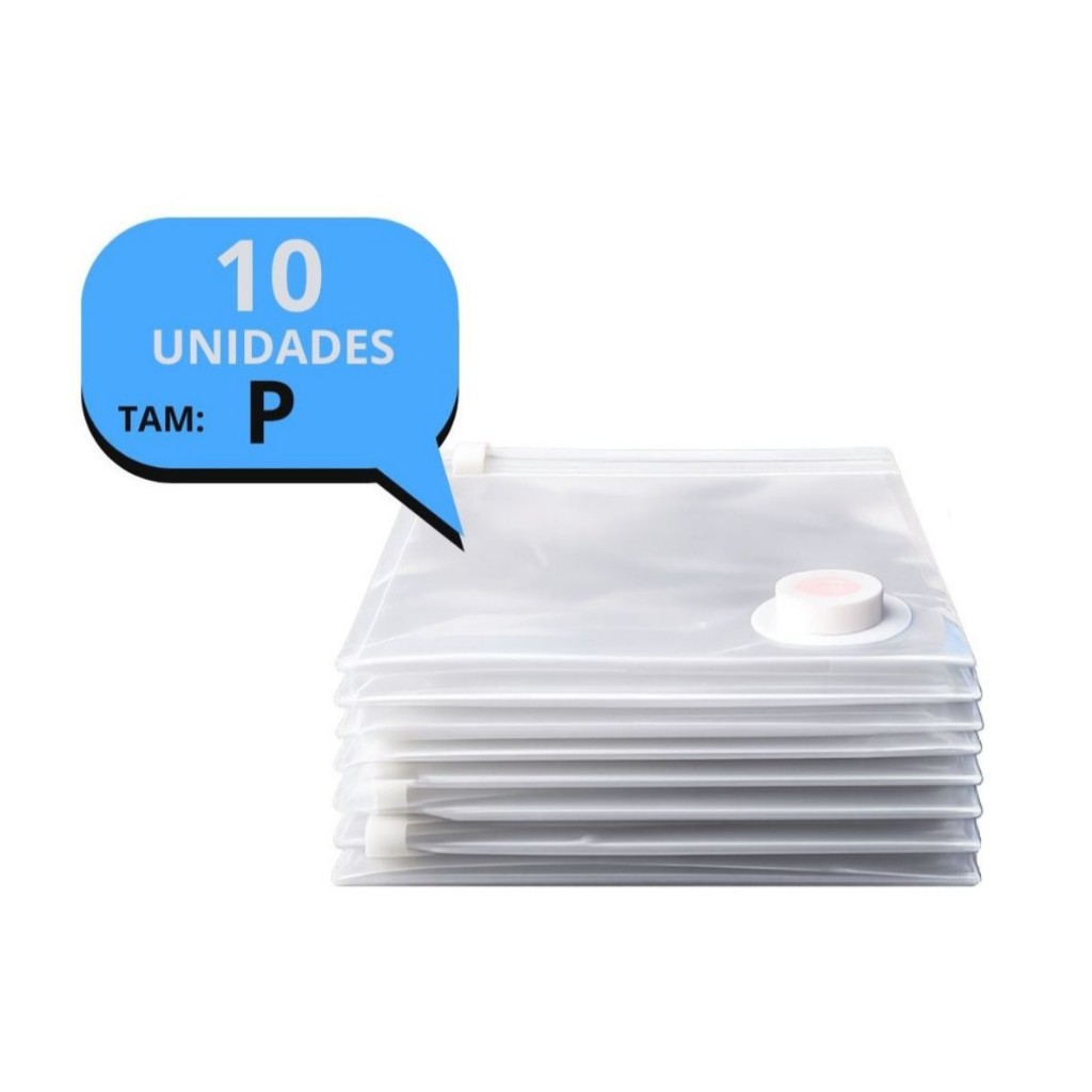 Kit Saco Vácuo Organizador 60x40 10 Unidades Mala Viagem Guarda Roupa Cobertor Manta em Oferta na Shopee