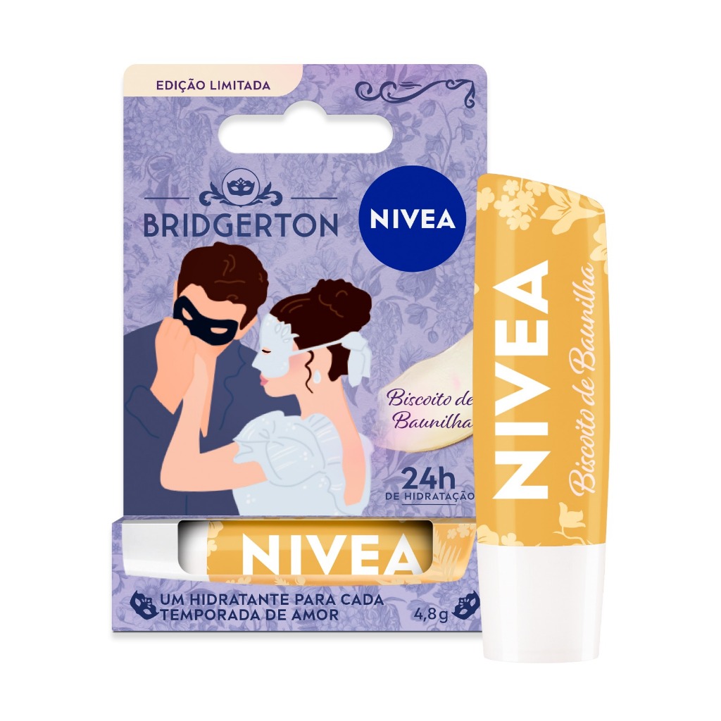 NIVEA Hidratante Labial Biscoito de Baunilha Edição Limitada Bridgerton 4,8g BBB 26 em Oferta na Shopee
