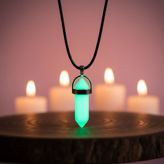 Colar que Brilha no Escuro - Colar Florescente - Colar Pedra da Lua - Colar Místico
