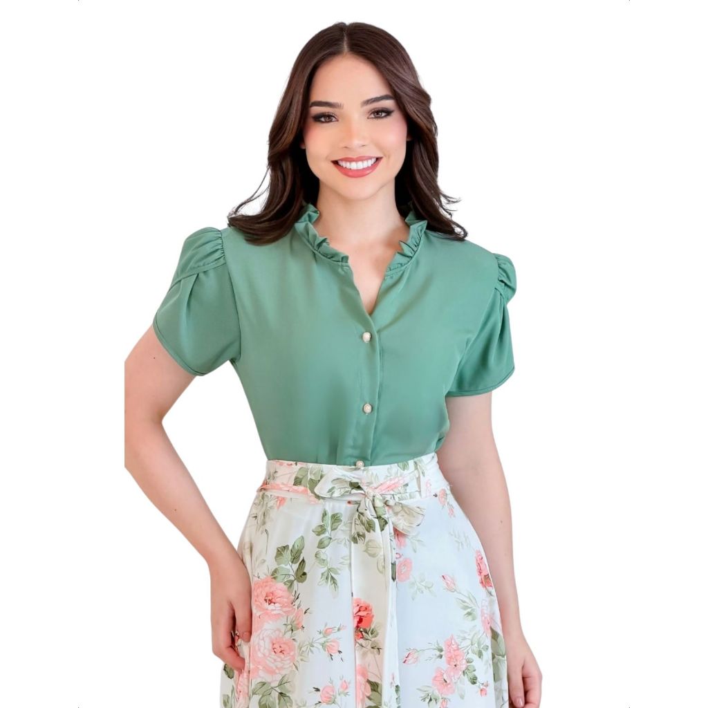 Blusa Feminina em Crepe – Elegante, Confortável e Versátil