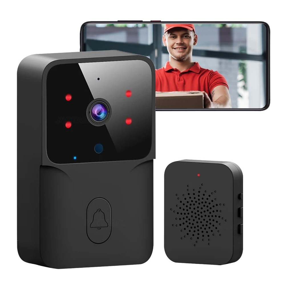 Campainha Com Câmera Vídeo Porteiro Sem Fio Wi-Fi HD Inteligente Smart Home Vê Pelo Celular Recarregável em Oferta na Shopee