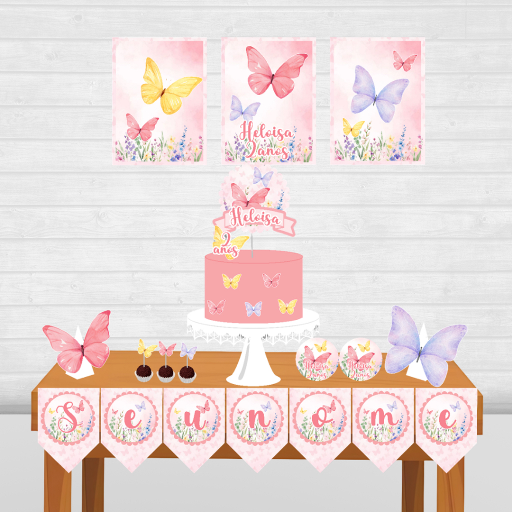 Kit Festa Jardim Encantado personalizado/mesversário aniversário/ Lembrançinha 47 itens