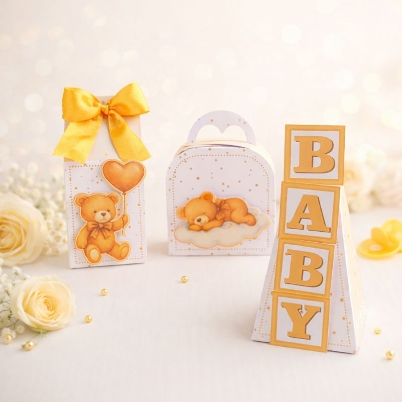 kit festa chá de bebê Neutro PEGUE E MONTE | personalizados festa infantil | aniversário | lembrancinha | decoração urso