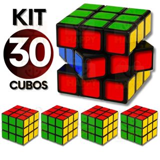 Kit 30 Cubo Mágico 5x5 cm Passatempo Desafio Quebra Cabeça para Todas Idades em Oferta na Shopee