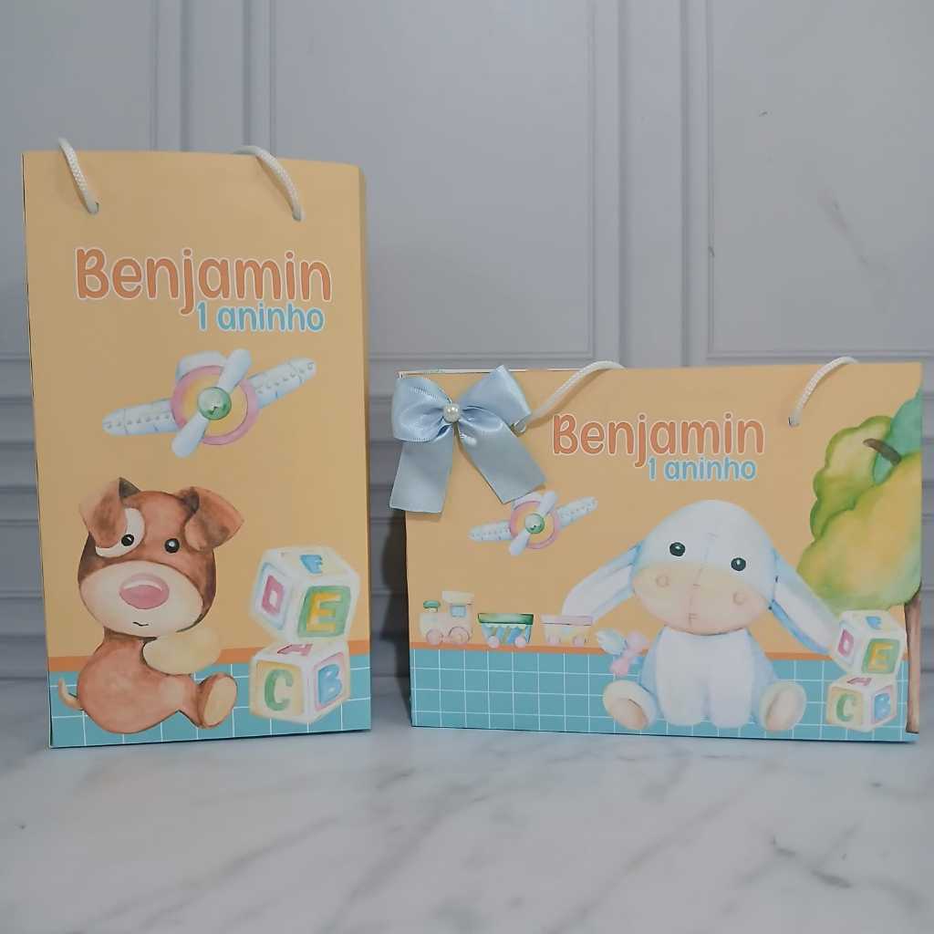 Sacolinha Personalizada Brinquedos Menino Pegue e Monte - Maleta Lembrancinhas Festa Aniversário