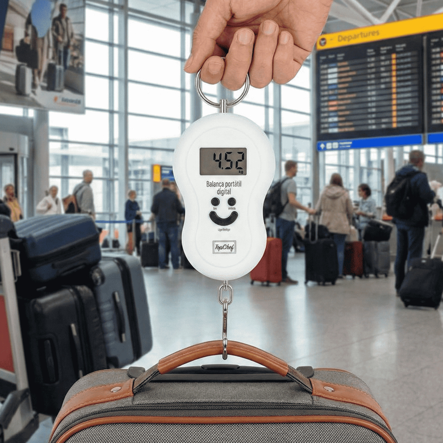 Imagem Balança Digital Para Cozinha ou Pesar Mala Viagem Com Gancho 50kg Sortido