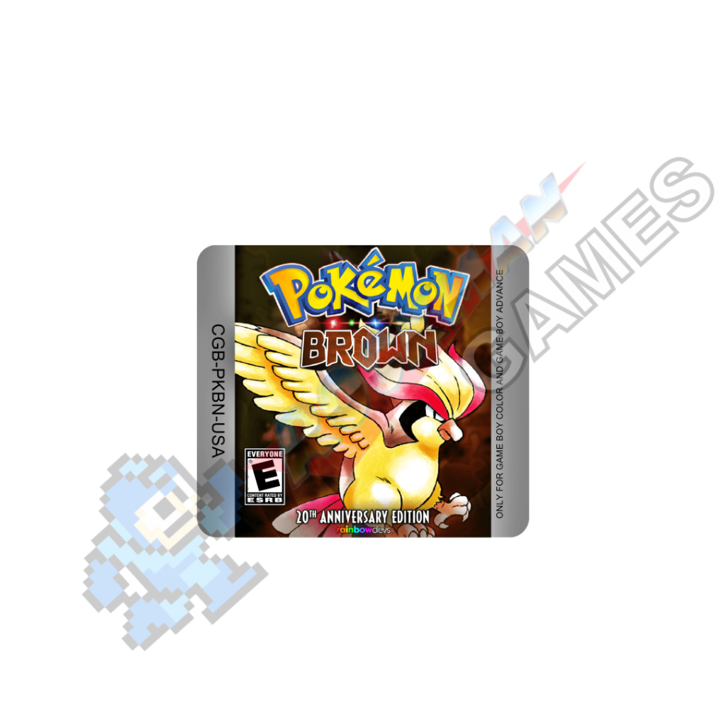 Pokémon Brown - Label Adesiva P/ Cartucho De Gameboy e Gameboy Color