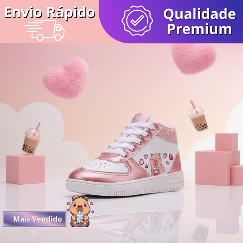Tênis Infantil Feminino Cano Alto Capivara Glitter – Fashion Elegante em Oferta na Shopee