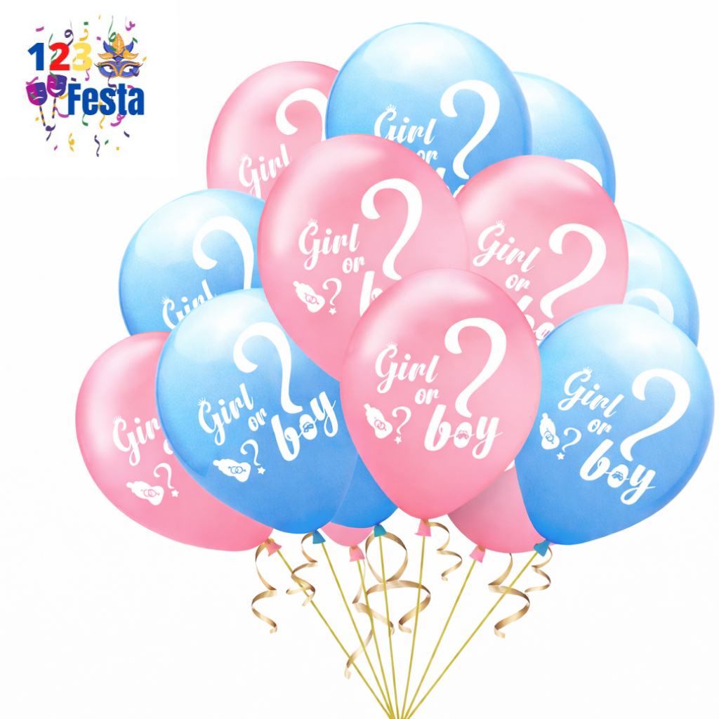 Balão de chá de Revelação - 10 balões (5 Azul e 5 Rosa) 30 cm Girl or Boy Promoção