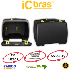 Baú Para Moto 130 Litros Para Motoboy Abertura Frontal Pizza Delivery Forte Resistente ICbras Top
