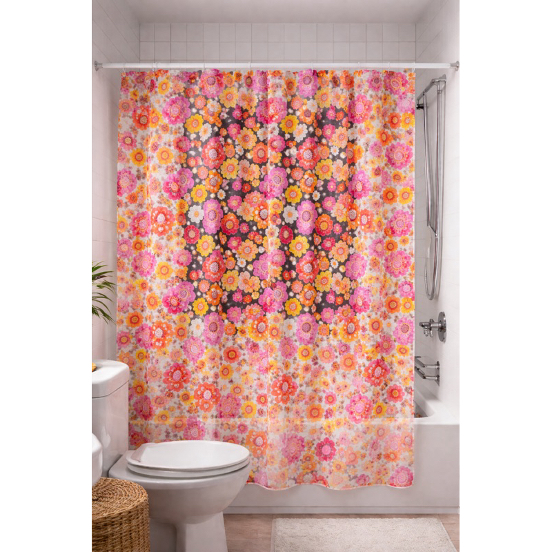 Cortina De Box Banheiro Impermeável 1,95 x 1,35 m PVC