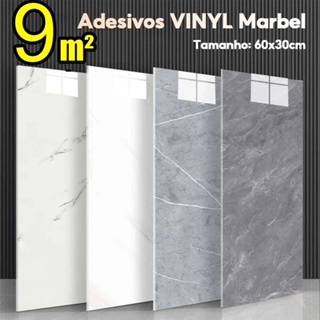 Até 9 m² Placa Marmore Adesiva Autocolante de Parede/Piso 60x30cm Lavável Antimofo PVC para Quarto Sala Cozinha Banheiro em Oferta na Shopee