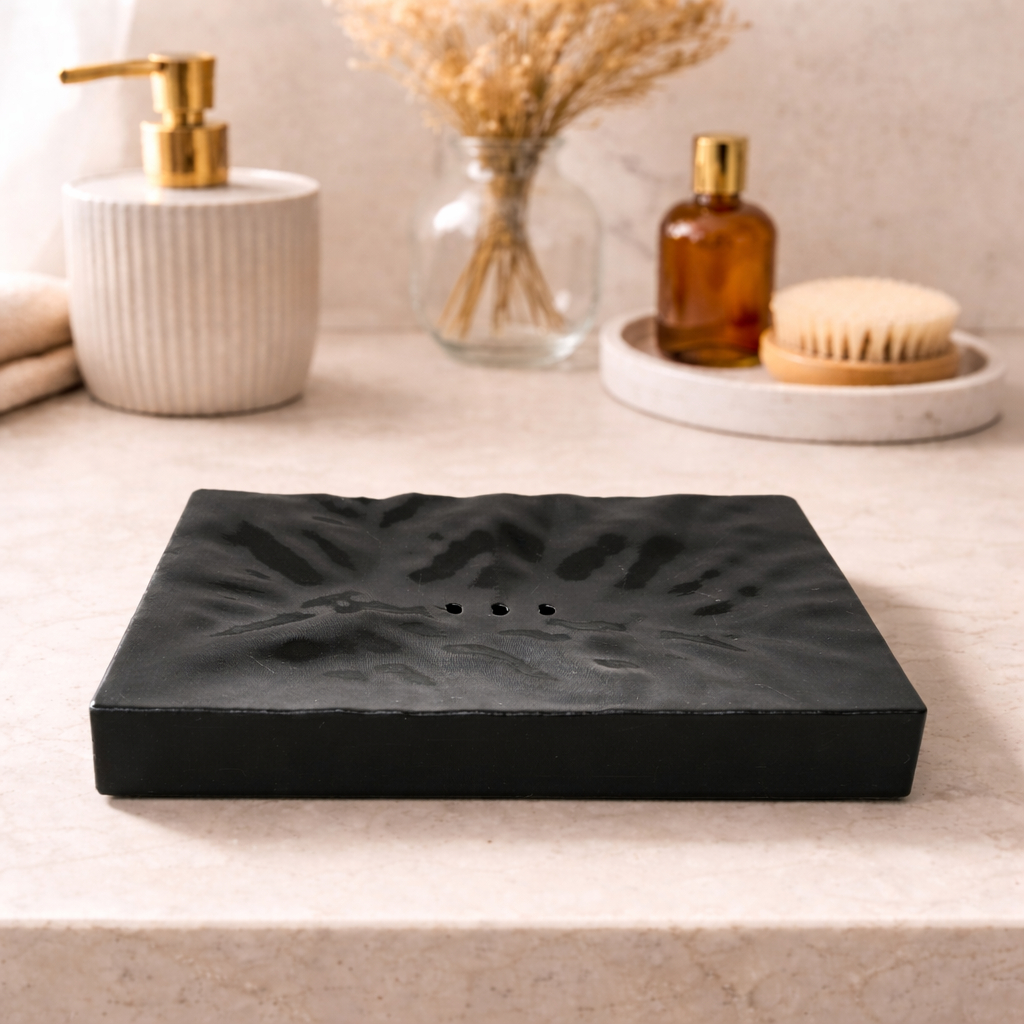 Saboneteira Box Luxo Textura Rústica Moderna Visual contemporâneo Bancada Organizada com escorredor