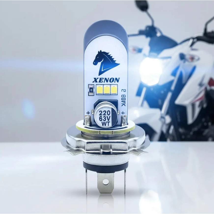 Lampada De Led Xenon H4 Moto Automotivo 8000k Cavalinho Para Cg 125 150 160 Start Fan Titan Fazer em Oferta na Shopee