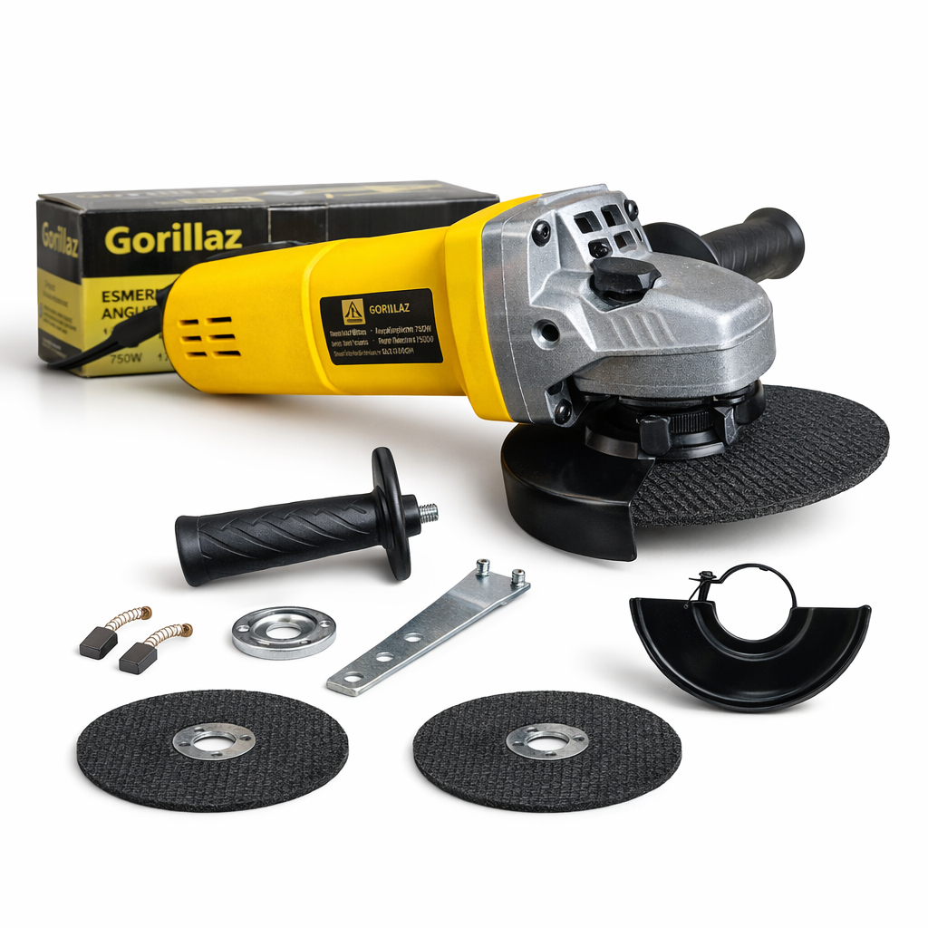 ESMERILHADEIRA ANGULAR 4 1/2  780W COM 2 DISCOS AMARELA GORILLAZ em Oferta na Shopee