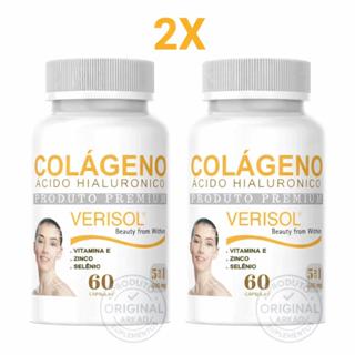 Kit 2 Colágeno Hidrolisado Verisol Premium Original com Vitamina C - 120 Cápsulas - Arkad Suplementos - Envio Rápido em Oferta na Shopee