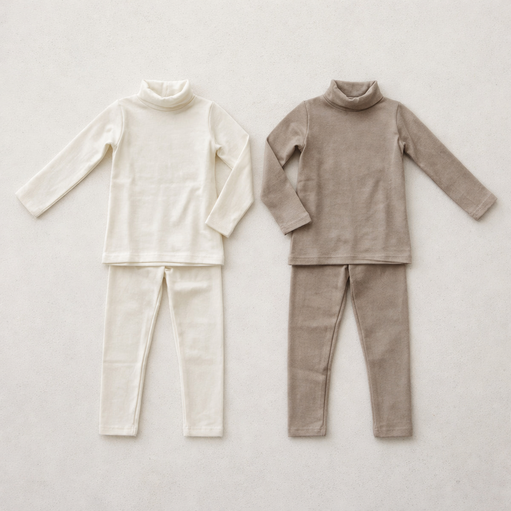 Conjunto Infantil Ribana Gola Alta Manga Longa Blusa e Calça Inverno