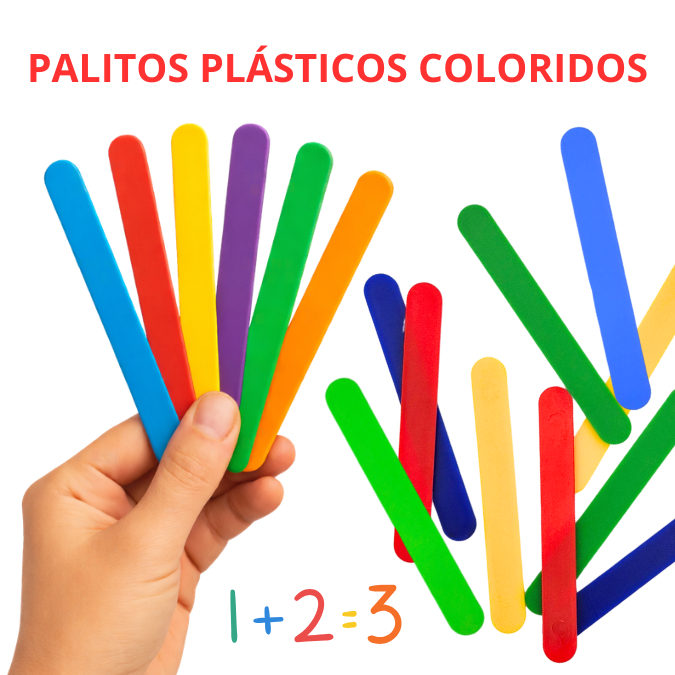 Kit 50 Peças Palitos Matemáticos Plásticos Coloridos Picolé Contagem Montessori Educativo em Oferta na Shopee