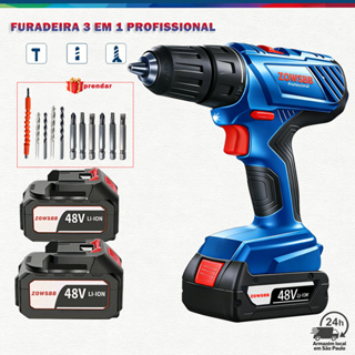 Furadeira Parafusadeira de Impacto Elétrica Profissional Com Completo de Acessórios Universal Bosch em Oferta na Shopee