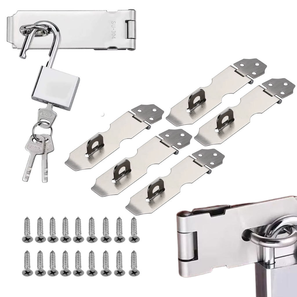 Porta Cadeado Fecho Trinco Ferrolho Para Gavetas e Armários 4 Polegadas com Parafusos em Oferta na Shopee