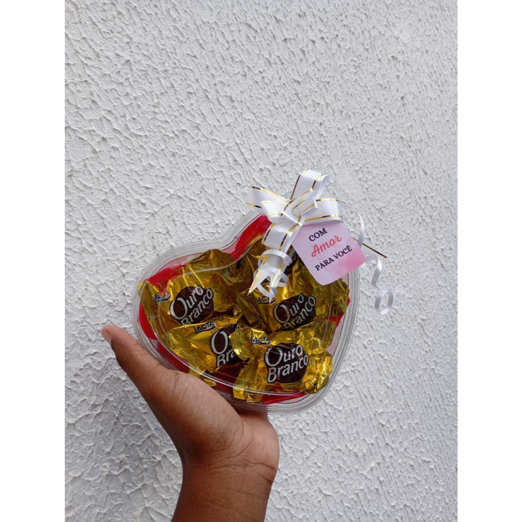 Kit Coraçâo com 5 Chocolates - Presente Criativo Aniversario , pascoa , dia dos namorados, dia das maes , dia das mulher