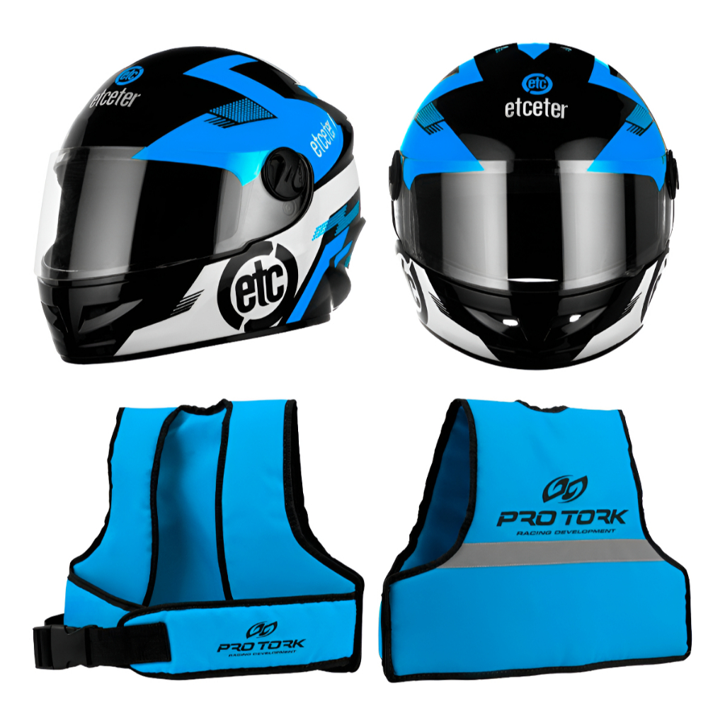 Capacete Moto Fechado Infantil + Cinto Colete Garupa + Cores