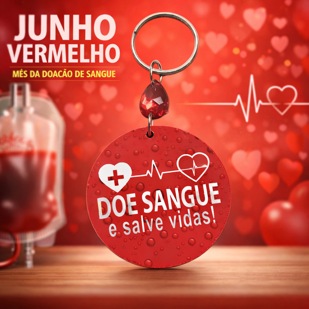 Kit Chaveiros Doe Sangue Em Mdf Lembrancinha Campanha