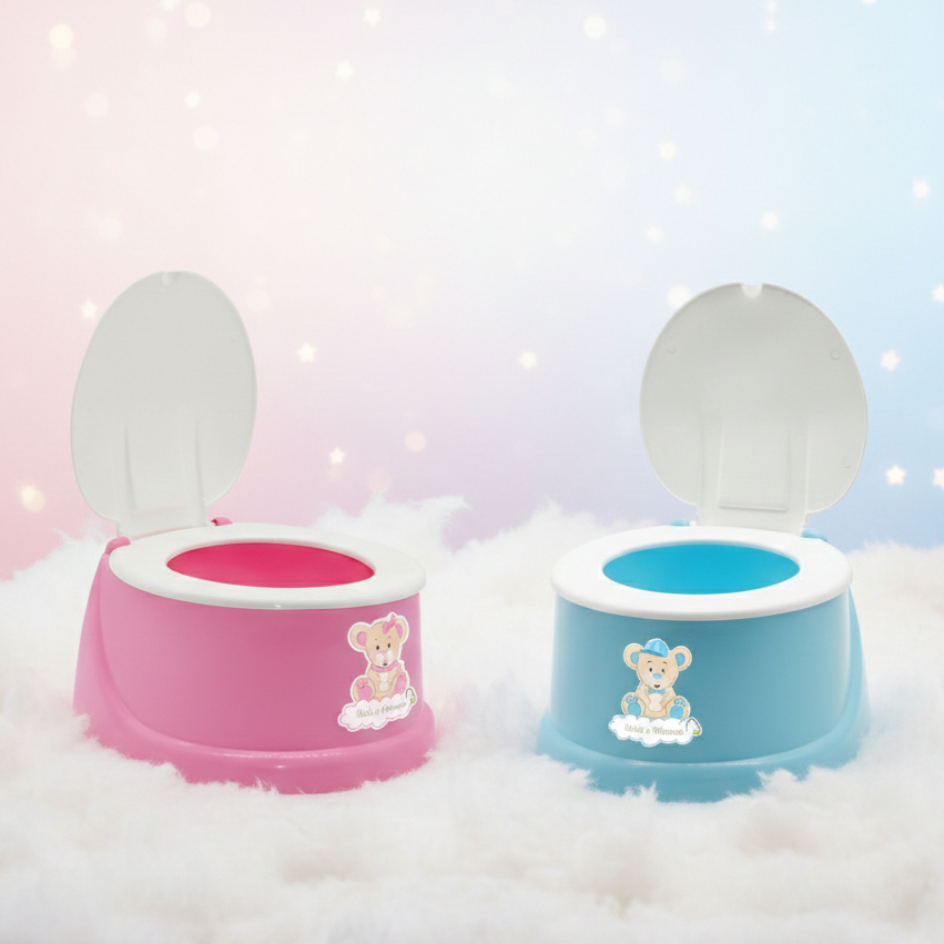 Penico Infantil Bebê Desfralde com Tampa Assento Anatômico Plástico Resistente até 2 Anos