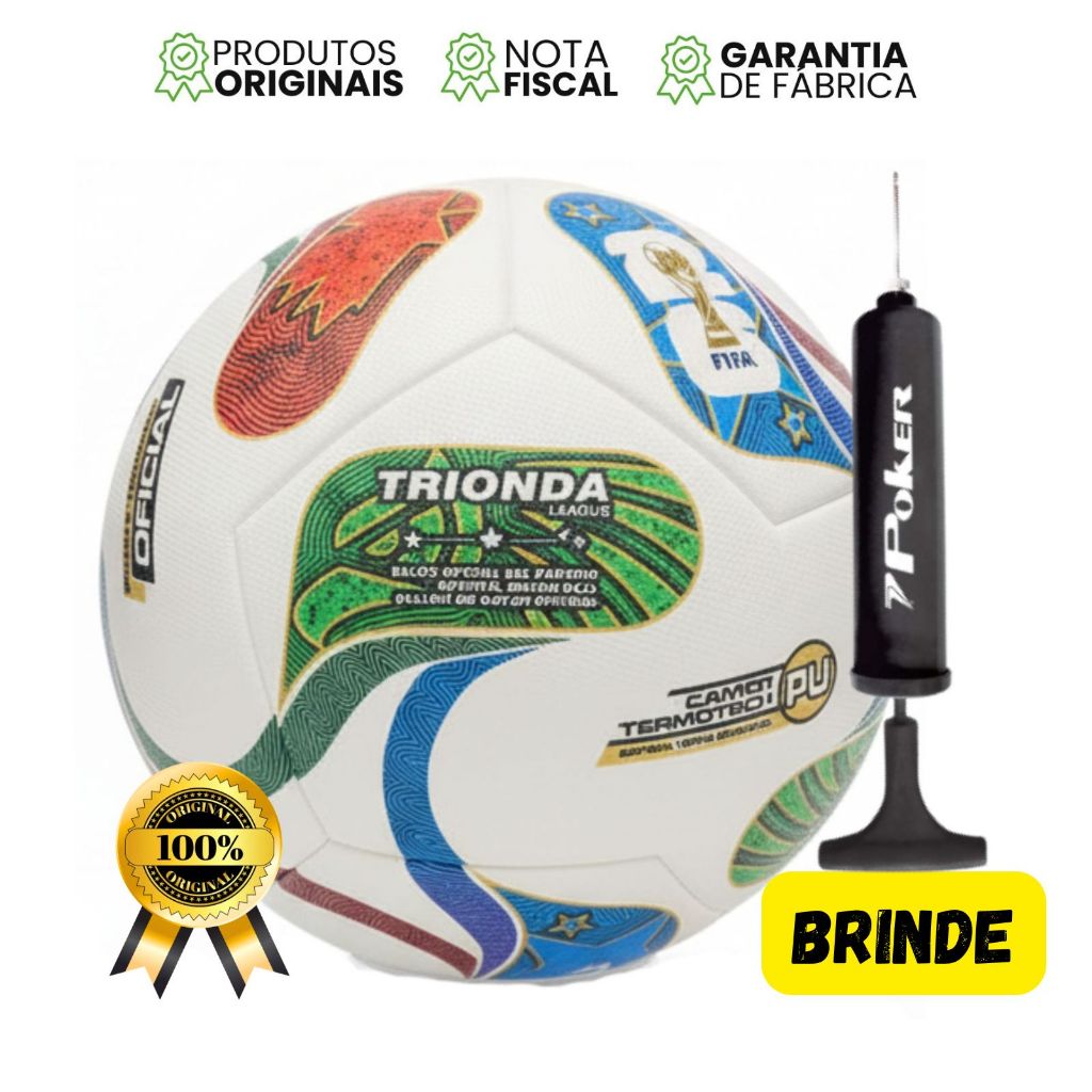 Bola Futebol de Campo Oficial Copa 26 Inspiração + Bomba