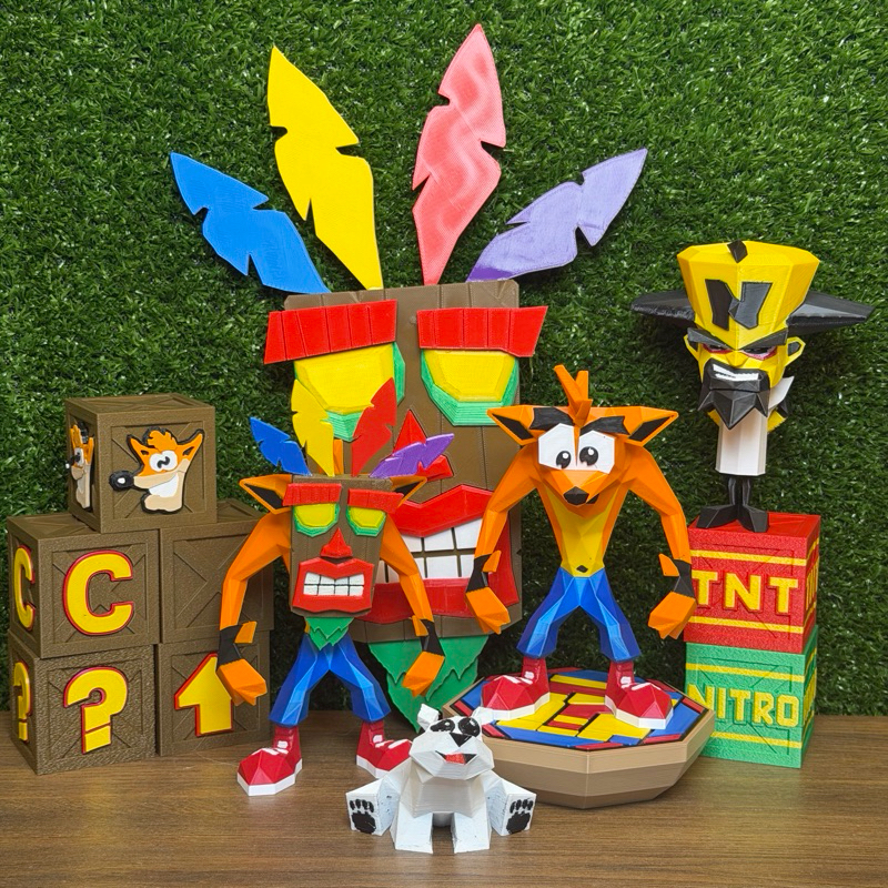 Coleção Crash - Caixas - Cortex - Aku Aku - Ursinho - Plataforma em Oferta na Shopee