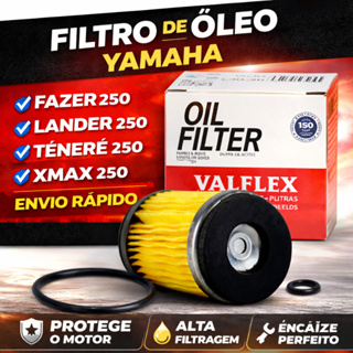 Filtro de Óleo Valflex Yamaha Fazer 250 Lander 250 Ténéré 250 XMAX 250 Alta Filtragem em Oferta na Shopee