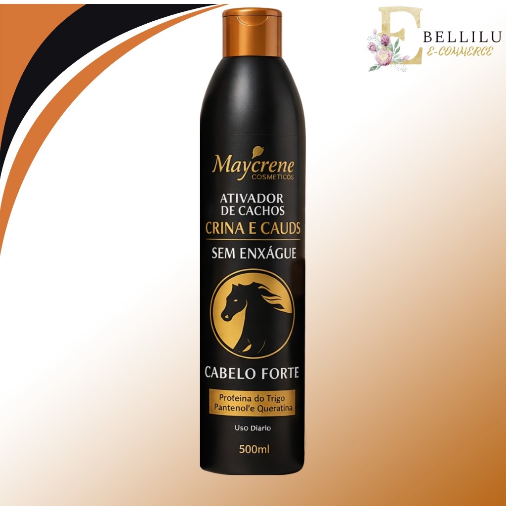 Ativador de cachos crina e cauda maycrene cabelos fortes 500ml em Oferta na Shopee