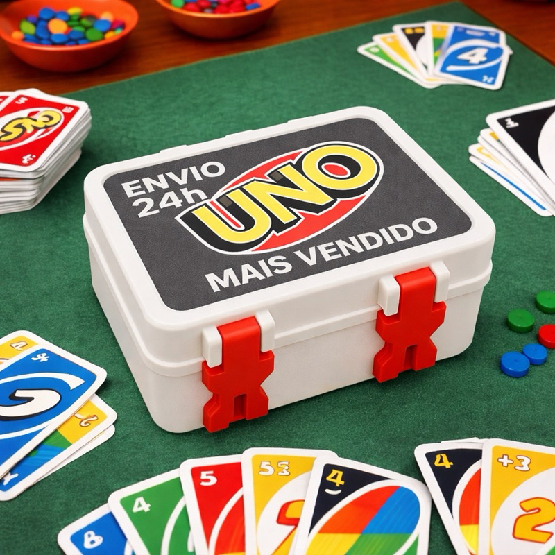 Caixa Box para Uno Baralho Case Jogo Uno Box Proteção Organizador