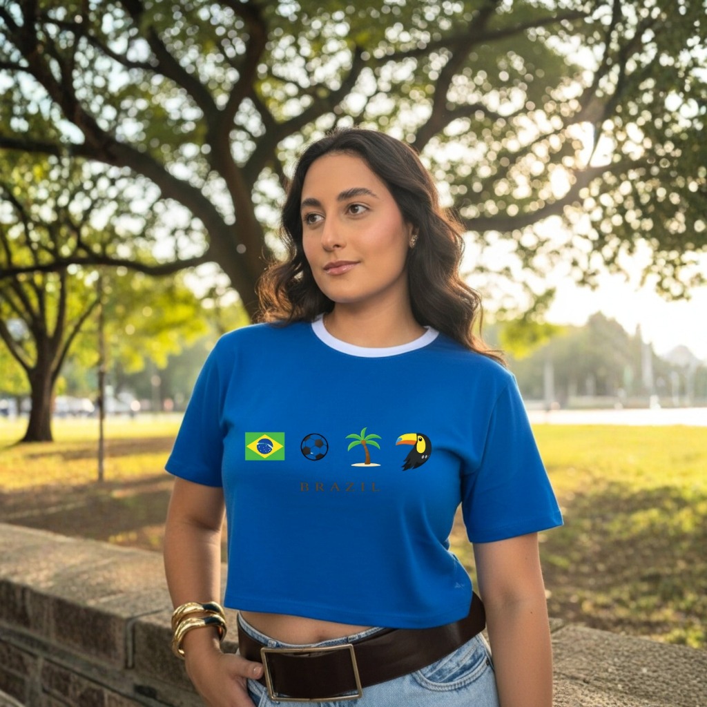 Cropped Seleção Brasileira Feminino – Ideal para Jogos da Copa do Mundo