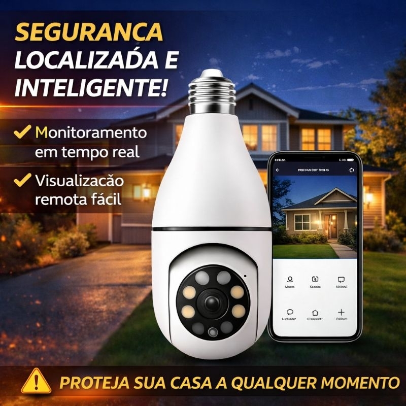 Câmera Segurança Prova D'água Infravermelho Lâmpada Sem Fio Wifi - Yoosee (1 unidade) em Oferta na Shopee