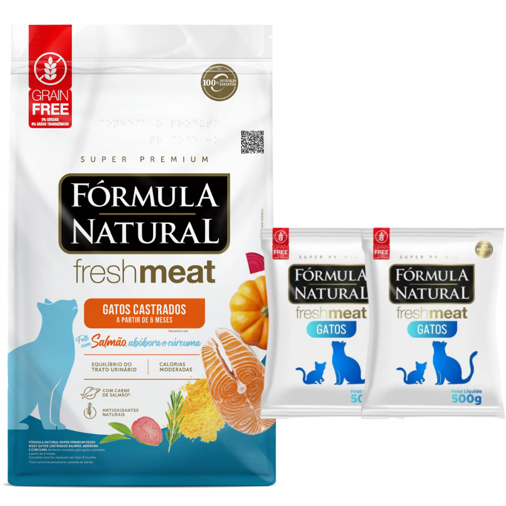 Fórmula Natural Ração Para Gatos Castrados Salmão Pct Fracionado em Oferta na Shopee