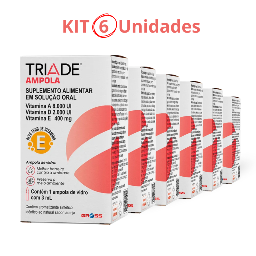 Kit 6 Triade Gross Suplemento Alimentar em Solução Oral Vitaminas A D E, 3ml