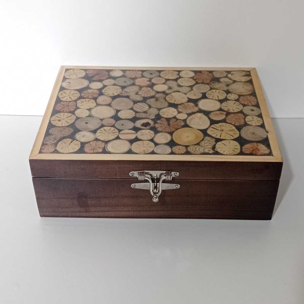 Caixa para 8 relógio em madeira com ou sem vidro em marchetaria natural