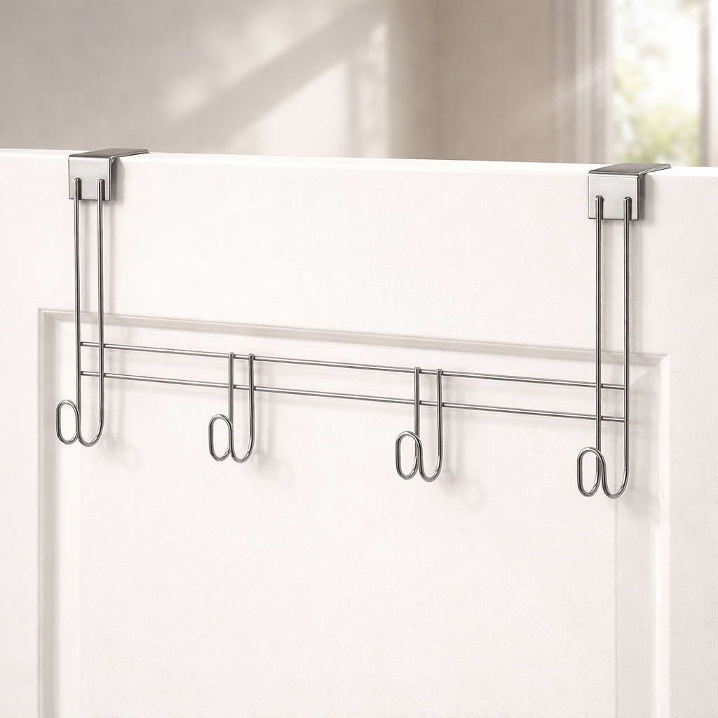 Cabide de Porta 4 Ganchos Organizador para Toalha e Roupa Multiuso 1 a 3 unidades Águia de Aramados