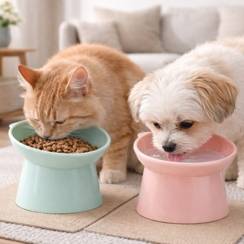 Comedouro Elevado para Cães e Gatos Pote de Ração Pet Comedouro Ergonômico Pet