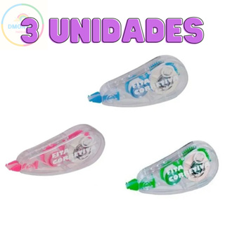 CORRETIVO EM FITA 6MX5MM COR VERDE - LEONORA-3 UNIDADES em Oferta na Shopee
