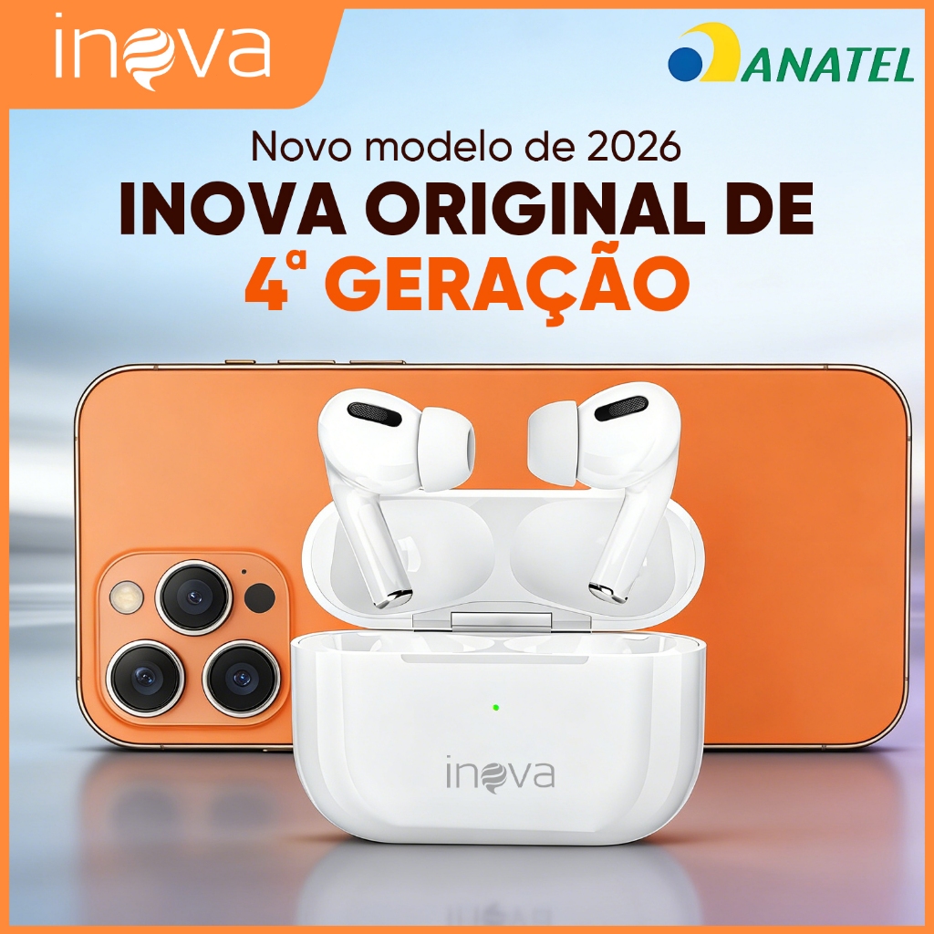 INOVA FON30167 TWS Fone Bluetooth 5.3 Estéreo HIFI Cancelamento Ruído IPX5 Carregamento Rápido 2026 em Oferta na Shopee