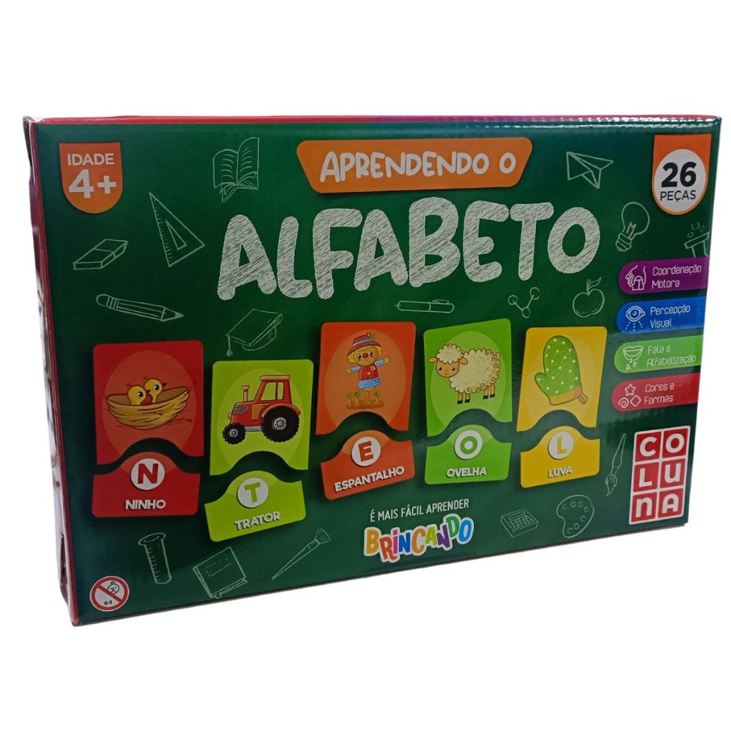 Jogo Brinquedo Alfabeto Educativo Sala Escola Alfabetização Aprendendo Infantil Letras Imagens Ler