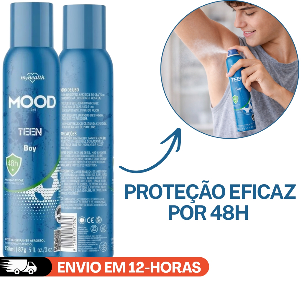 DESODORANTE MASCULINO MOOD SEM ALCOOL E SEM ALUMINIO 150ML em Oferta na Shopee